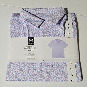 Member's Mark Men's Pattern Performance Polo Size S Purple dots